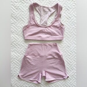 SET Active Sportbody Pink Sports Bra and Shorts Set